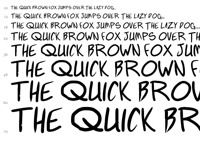 Fighting Wordz font waterfall